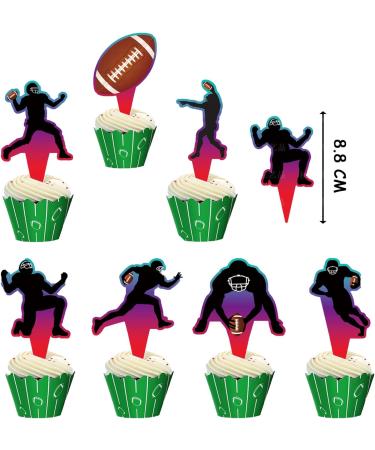 BULKITEM 42 Pieces Football Cupcake Toppers Football Theme Birthday Sports Game Day SUPER BOWL Sunday Party Decoration Supplies Cake Decors - Buy Online on GoSupps.com