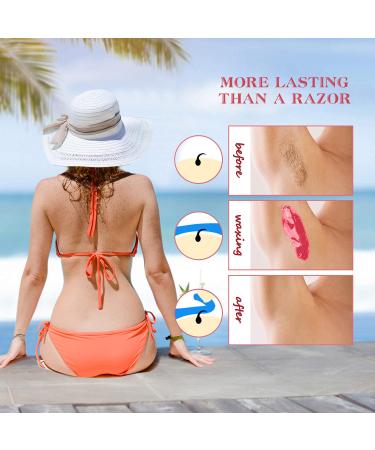 Hard Wax Beads for Brazilian Waxing - Painless Waxing Beans for Sensitive Skin (300g/10.5oz) | Coarse Body Hair Formula | Includes 10pcs Applicators | Ideal for Men and Women - Buy Online on GoSupps.com