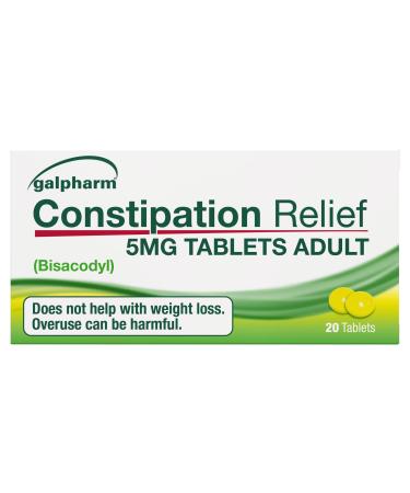 GALPHARM Entrolax (Bisacodyl 5mg) Effective overnight relief of constipation - 100 tablets (5x20)