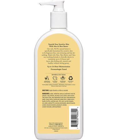 Burt's Bees Fragrance-Free Body Lotion with Aloe & Shea Butter - 12 oz - Buy Online on GoSupps.com