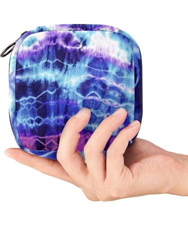 Purple Blue Tie Dye Menstrual Storage Bag - Feminine Period Kit for Women/Girls - Menstrual Cup & Tampon Pouch - Color 8 - Buy Online on GoSupps.com