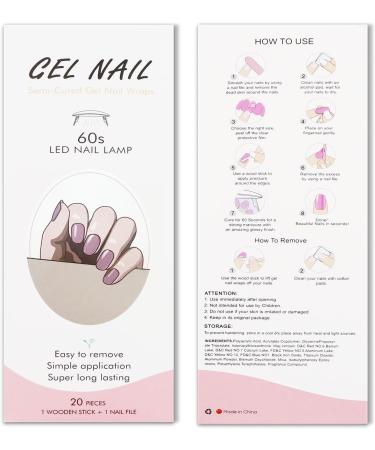 Bright Pink Gel Nail Strips KALEFUL Semi Cured Gel Nail Stickers Nail Art Decoration Design Supplies - Buy Online on GoSupps.com