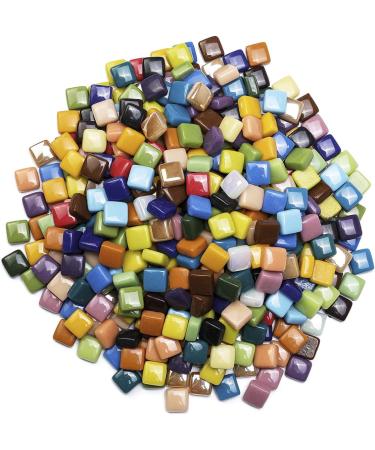 Lanyani Vibrant Glass Mosaic Stone Tiles - 2lbs Bulk Opaque Colors for Arts and Crafts - Buy Online on GoSupps.com