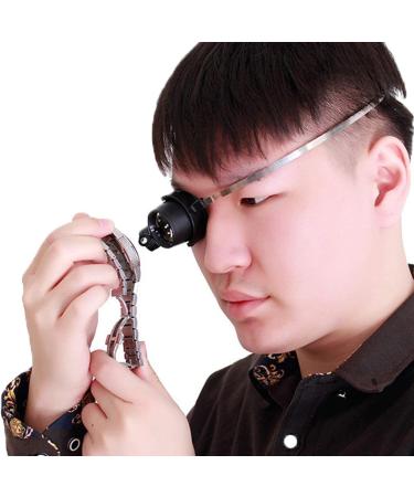 Professional 15X Head Mount Magnifier Hands Free with LED Light Magnifying Lamp Loupe Headband Magnifier Loupe for s Watch Repair Reading Crafts Art Work Full of Stars