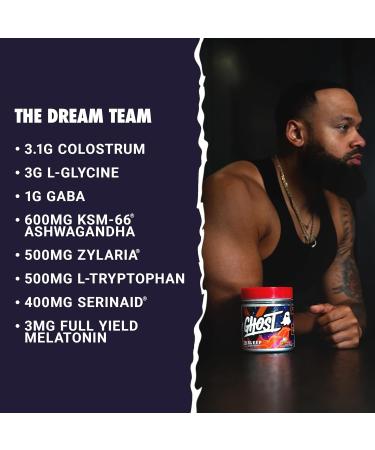 GHOST Sleep Dietary Supplement Apple Pie - Recovery & Rest with Premium Ingredients Including Melatonin Colostrum & Ashwagandha - Supports Sleep Quality - Gluten-Free & Sugar-Free - Buy Online on GoSupps.com