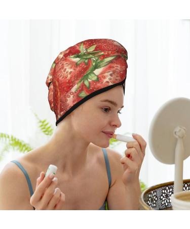 Strawberry Microfiber Hair Towel - Soft Super Absorbent Coral Velvet for Long Curly & Thick Hair | Quick Dry Hair Wrap for Women - Buy Online on GoSupps.com