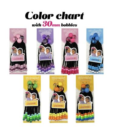 Kids Braided Ponytail with Beads & Double Bubbles - Clear Baby Blue & Silver - International Shipping - Buy Online on GoSupps.com