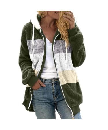 Hanxiulin coat plush jacket hoodie jacket oversize winter coat women wool coat down jacket breathable light outdoor casual fashion plush jacket coat winter jacket with hood XL AG