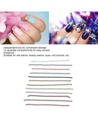 Sonew 2 Boxes Nail Art Chains 12 Colors Metal Nail Rhinestones Chains Shining Nail Charms Decoration for Salon - Buy Online on GoSupps.com
