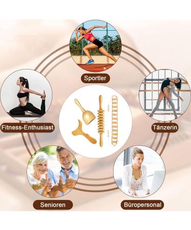 Bimiti Maderotherapy Set - 4-Piece Wood Massage Roller for Anti-Cellulite Lymphatic Drainage & Pain Relief | Gua Sha Mug for Back Relaxation - Buy Online on GoSupps.com
