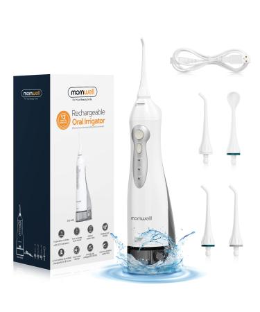Water Flosser for Teeth Mornwell Portable Oral Irrigator Water Dental Flosser IPX7 Waterproof 300ML 3 Modes 4 Jet Tips Deep Clean Helps Whiten Teeth USB Rechargeable for Travel with FDA Approved