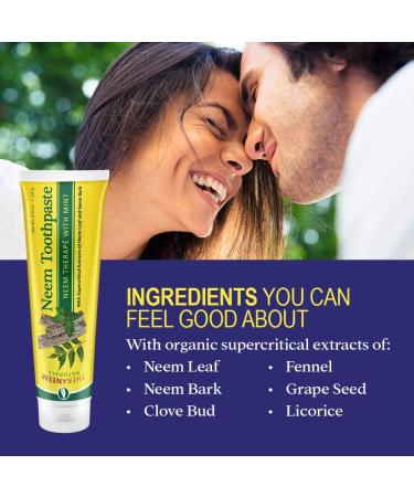 Organix South TheraNeem Naturals Neem Toothpaste with Mint - 4.23 oz | Natural Oral Care - Buy Online on GoSupps.com
