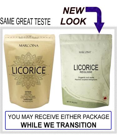 Organic Licorice Roots Herbal Loose Tea by Marcoina - Cut Roots 56g in Resealable Bag Caffeine-Free Tea from Egypt - Known as Liquorice Licquorice Glycyrrhiza Glabra Gan Cao Yashtimadhu Mulethi - 2oz. LICORICE Root Cut ORGANIC 56-g. / 2-oz. - Buy Online on GoSupps.com