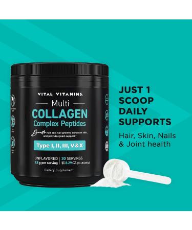 Vital Vitamins Multi Collagen Peptides Powder + Colostrum Capsules with Vitamin C Zinc - Buy Online on GoSupps.com