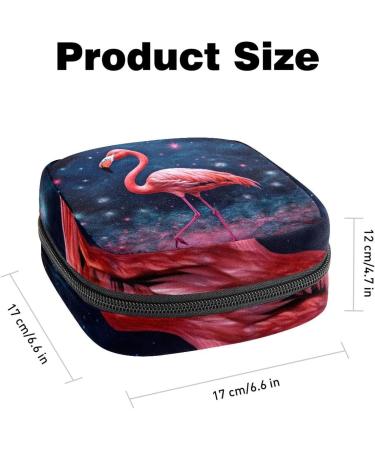 Flamingo Sanitary Napkin Storage Bag | Portable First Period Pads Holder for Girls | Travel Makeup Bag | Large Capacity Multicoloured - Buy Online on GoSupps.com
