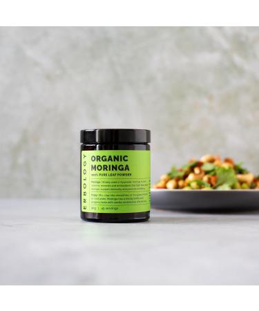 Erbology Organic Moringa Leaf Powder 90g - 45 Servings - Body Cleansing - Immunity Support - Rich in Calcium and Iron - Sustainably Sourced Straight from Farm in India - Small Batch - Vegan - GMO-Free - Buy Online on GoSupps.com