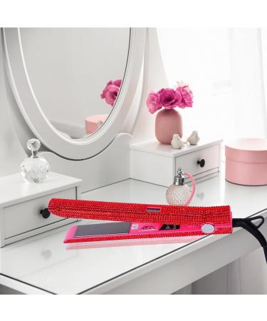 Rhinestone Flat Iron Hair Straightener - 480 F High Temp Titanium 2-in-1 Curling & Straightening Tool for Women - Dual Voltage Fast Heat Up Professional Salon Quality - Buy Online on GoSupps.com