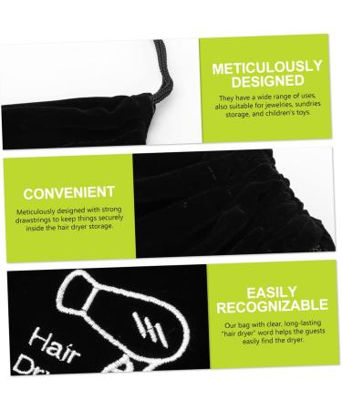 HAPINARY 8 Pcs Storage Bag Hair Dryer Supplies Hair Dryer Storage Pouch Hair Dryer Bag Black Flocking Cloth - Buy Online on GoSupps.com