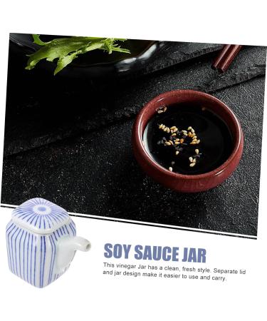 MAGICLULU 4pcs Ceramic Soy Sauce Pot Japanese Oil Jar Cruet Japanese Oil Dispenser Ceramic Seasoning Jar Container Ceramic Soy Sauce Dispenser Seasoning Bowl Soy Sauce Jar Ceramics Household 8X7.5X5CMx4pcs Bluex4pcs - Buy Online on GoSupps.com