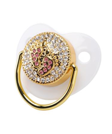 Baby pacifier baby pacifier for 6 to 18 months baby soft touch silicone bling baby pacifier antistatic newborn pacifier for home (white)