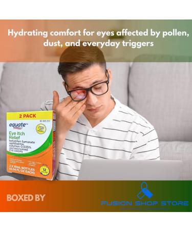 Eye Itch Relief Antihistamine Drops- 2 Bottle (0.34 fl oz Each) Boxed by Fusion Shop Store - Buy Online on GoSupps.com