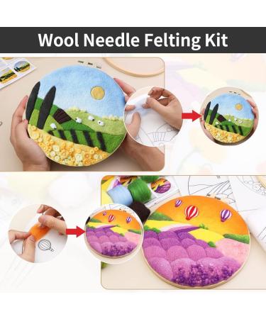 Needle Felting Kit with Wool Roving - Lavender Grassland Color | DIY Felt Painting Set for Home Decoration - Buy Online on GoSupps.com