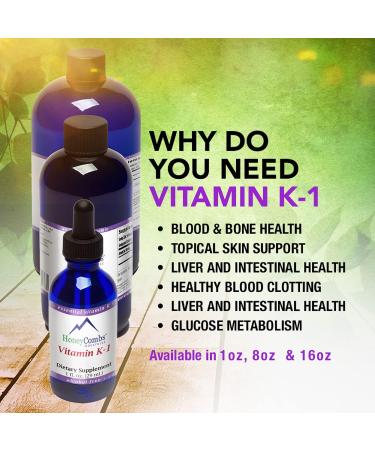 Vitamin K1 Liquid Drops for Skin, Bones & Blood Health - Vegan & Non-GMO 1 Fl Oz - Buy Online on GoSupps.com