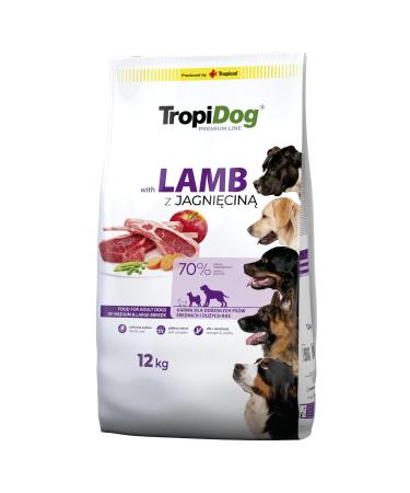 Premium Lamb and Rice Dog Food for Adults of Medium and Large Breeds 12kg