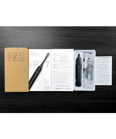 Soft Electric Toothbrush for Adults - 4 Brush Heads Sonic Power & 6 Modes - Rechargeable Deep Clean - Black - 32000-42000 VPM - Buy Online on GoSupps.com