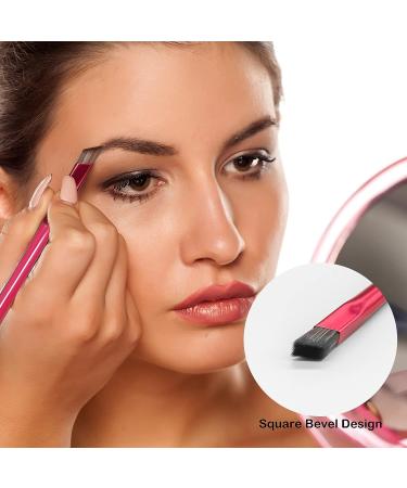 2 Pcs Multi-Function Eyebrow Brush Set - Angled, Concealer, Contour, Eyeliner - Ultra Thin Brow Brushes in Brown & Black - Buy Online on GoSupps.com