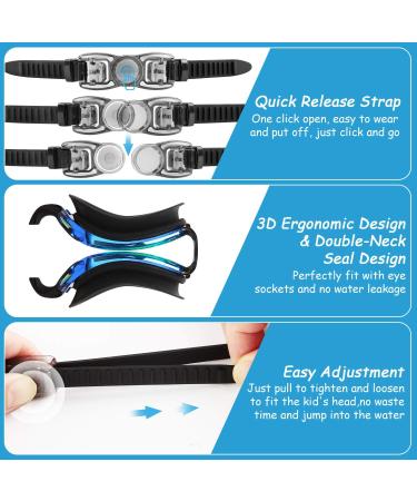 Cooloo Swimming Goggles for Kids | 2-Pack Anti-Fog & Leak-Proof | Black/Blue & Black/Clear Lens | Ideal for Boys & Girls Age 3-15 - Buy Online on GoSupps.com