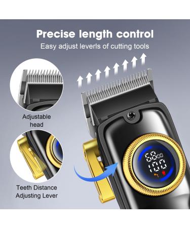 Professional Hair Clippers Set for Men | Cordless Barber Kit | Rechargeable Hair Cutting Clippers & Trimmers | LED Display | Perfect Gifts for Men (Black - Buy Online on GoSupps.com