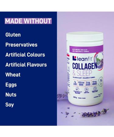 LEANFIT COLLAGEN & SLEEP Blue Lavender Latte - 7g Collagen + 200mg Magnesium + 3mg Melatonin + 10mg Ashwagandha - Improves Sleep & Reduces Effects of Jet Lag - 25 Servings 206g Tub - Buy Online on GoSupps.com