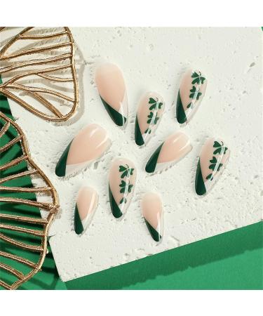 FEIlei Almond Press on Nails Clovers Acrylic Fake-Nails-St. Patrick's-Day False Nails B - Buy Online on GoSupps.com