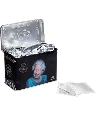 Queen Elizabeth II Jubilee 2022 Commemorative Tea Tin with 40 English Breakfast Teabags - Black Tea 40 Count - Buy Online on GoSupps.com