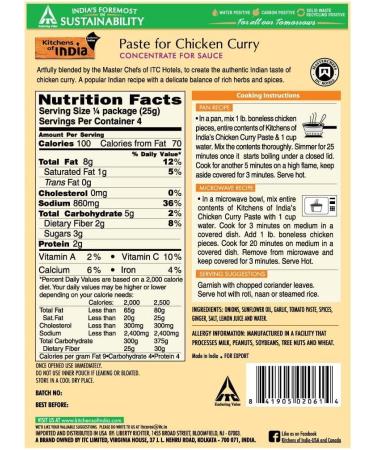 Kitchens Of India Authentic Indian Chicken Curry Paste - 100g (Pack of 12) - Buy Online on GoSupps.com
