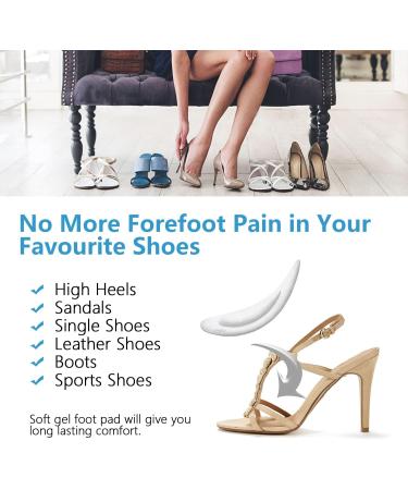 PrettSole Clear Metatarsal Pads - 4 Pairs for Women | Ball of Foot Cushion & Support | Gel Forefoot Cushions for Metatarsalgia & Morton's Neuroma Pain Relief - Buy Online on GoSupps.com