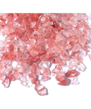 gemshan 2lb Rose Quartz Chips Natural Crushed Crystal Chip Bulk 7mm-9mm Tumble Healing Crystal Stone for Aquarium Vase Plant Decoration Jewelry DIY (Cherry quartz) - Buy Online on GoSupps.com