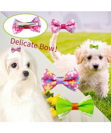 Mruq Dog Bows Clips 80pcs/40pairs - Small Dog Grooming Bows with Metal Clips - Puppy Hair Barrettes for Yorkie - 0.98x1.37 inches - Buy Online on GoSupps.com