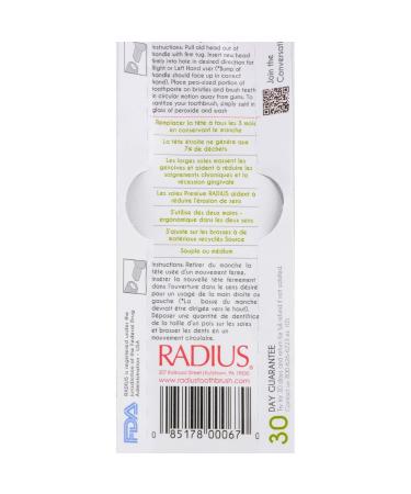 Radius Intelligent Source Toothbrush - Soft 2 Replacement Heads Case of 6 | International Shipping Available - Buy Online on GoSupps.com