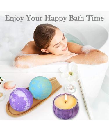 OFUN Bath Bombs & Scented Candles Gift Set | Large Bombs for Women | Spa Gift Idea | Mother's Day Birthday | 5 Bubble Balls & 4 Organic Soy Candles - Buy Online on GoSupps.com