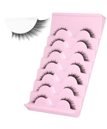 ALICROWN A- Angel Wing Half Lashes - Natural Look Wispy Fake Eyelashes - Cat Fox Eye Mink 3/4 Corner Lashes - 7 Pairs - Buy Online on GoSupps.com