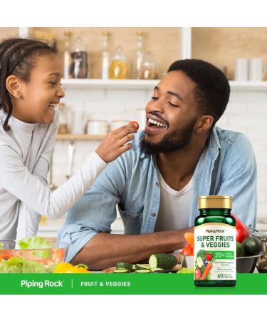 Piping Rock Fruits and Veggies Supplement | 60 Capsules | Superfood Fruit and Vegetables Vitamins | with Prebiotic Blend | Vegetarian Formula | Non-GMO Gluten Free 60 Count (Pack of 1) - Buy Online on GoSupps.com