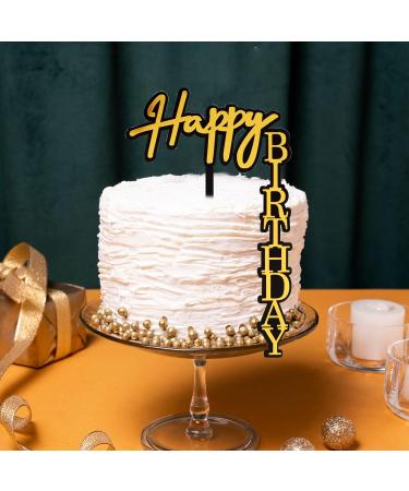 6 Pcs Right-Angled Shape Cake Toppers Acrylic Happy Birthday Cake Topper Cupcake Decoration Vertical Cake Pick Decor Party Supplies for Birthday Party Cake Desserts Decoration Supplies - Buy Online on GoSupps.com