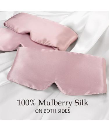 Zenssia 100% Mulberry Silk Sleep Mask - Adjustable Eye Mask for Men & Women Full Size Large Blindfold for Total Blackout Perfect for Travel & Nap - Light Plum - Buy Online on GoSupps.com
