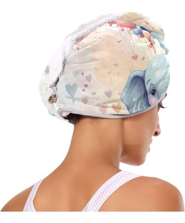 Heart Balloons Elephant Hair Towel 2 Pack - Super Absorbent Quick Dry Hair Turbans for Women & Girls | Perfect Hair Drying Solution - Buy Online on GoSupps.com