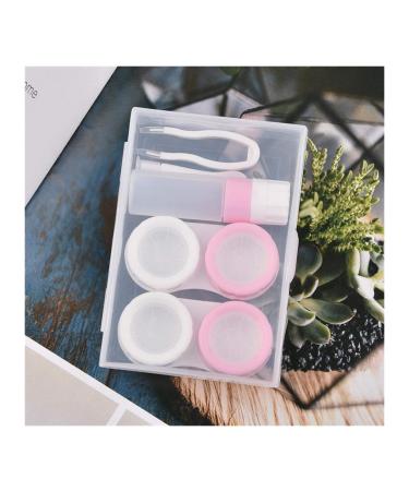 Lentil storage container contact lens container mini box container two pairs easy to wear contact lens care boxes transparent unisex lens tank container for travel outdoors (color