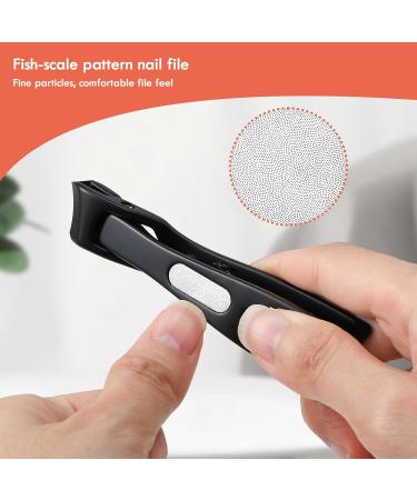 Bezox Nail Clipper - Sloping Nose Design for Ingrown & Thick Nails | Premium Stainless Steel Fingernail Scissors for Men & Women - Black - Buy Online on GoSupps.com