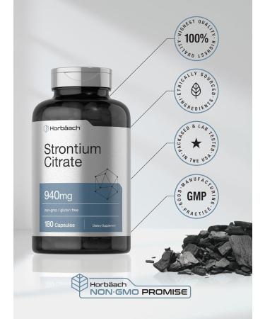 Horb ach Strontium Citrate 940 mg | 180 Capsules | Non-GMO & Gluten Free Supplement - Buy Online on GoSupps.com