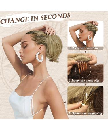 BARSDAR Rades Haar Dutt Extension - Short Gray & White Chignon with Clip | 20cm Synthetic Hair Part for Women - Buy Online on GoSupps.com